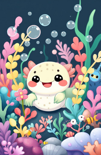 Kawaii Axolotl Wallpaper
