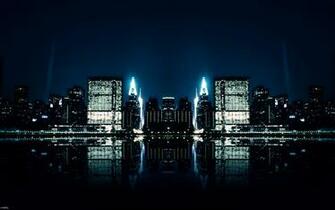 City Night Reflections Wallpaper HD