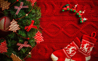Red Christmas Socks Happy Winter Holiday