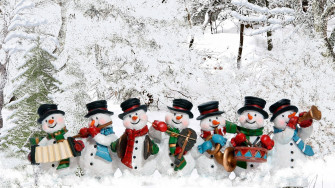 Winter Snowman Wallpaper