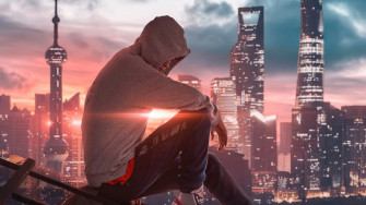 Hoodie Boy Sitting Alone At House Top 4k Laptop Full HD 1080p Wallpaper Image