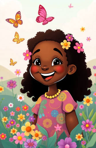 Pretty Black Girl Cartoon Wallpaper