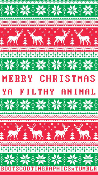 Merry Christmas Ya Filthy Animal Phone Wallpaper