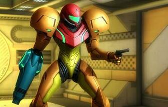 Wallpaper Girl Rendering Helmet Armor Revolver Samus Aran