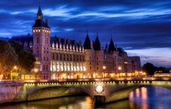 Wallpaper Light Bridge The City River Castle France Paris