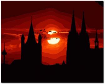 Amazon Digital Painting Sunset Afterglow Castle Diy Hand