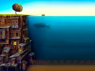 Wallpaper House Under Water Photos And Walls