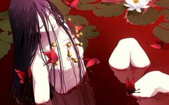 HD Wallpaper404 Male Blood Bath Butterfly Long Hair Anime Jpg