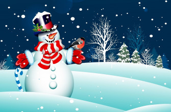 Artistic Snowman HD Wallpaper