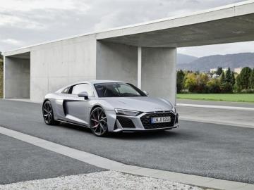 Audi R8 V10 Supercar Coupe Rwd Side Silver 4k