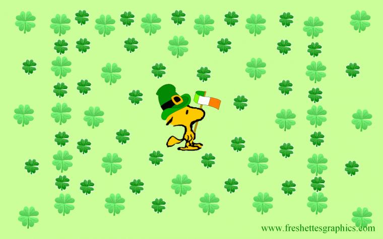 Woodstock Peanuts St Patrick S Day Wallpaper