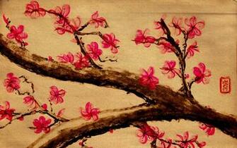 Cherry Blossom Illustration Wallpaper Mount Fuji San