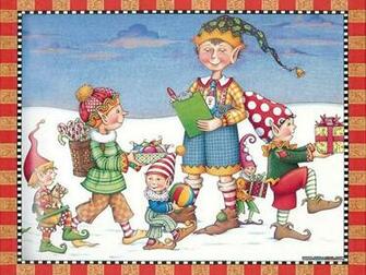 Wallpaper Of The Night Before Christmas Illustration Elf