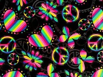 Zebra Peace Sign Background Neon Sig