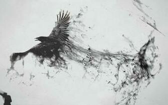 Crow Turning Into Smoke Wallpaper