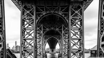Williamsburg Bridge Black And White 4k HD Desktop Wallpaper For