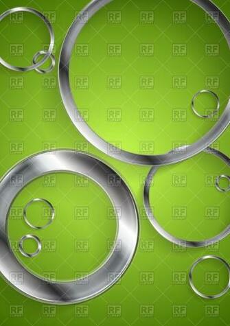 Bright Green Backdrop With Metallic Circles Background