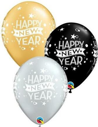 Helium Filled New Year Print Balloon Party