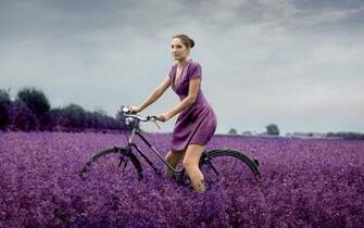 Riding The Bike On A Wild Flowers Field Girl HD Wallpaper
