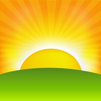 Designer Cartoon Sunrise Background Vector Material