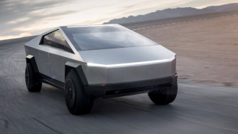 Tesla Cybertruck Electric Motion Road Wallpaper HD