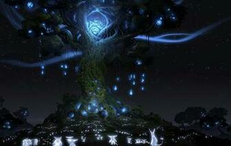 Wallpaper Animals Tree Lights Night Spirit Ori And