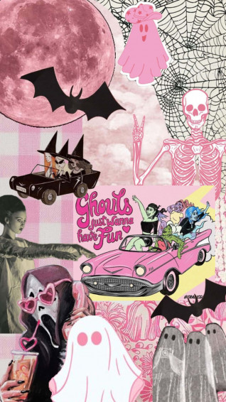 Pink Halloween Aesthetic Wallpaper