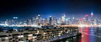 Wallpaper Night Lights Big City Skyscrapers