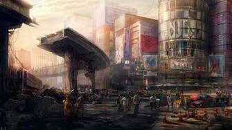 Zombie City Zombies Apocalypse Art Wallpaper