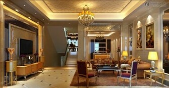 Modern Living Room Tv Background Wall On The Penthouse Floor Design
