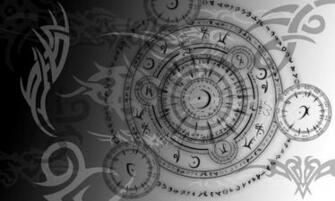Wallpaper Arabesque Black And White Circle Magic