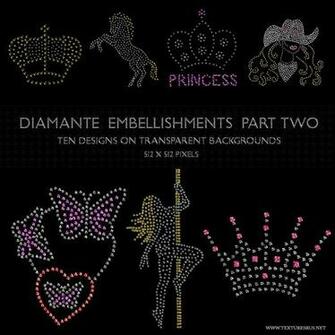 Rhinestone Embellishment Textures Digital Fashion Design