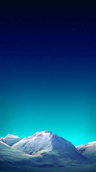 Snow Covered Mountains Under A Starry Sky Wallpaper