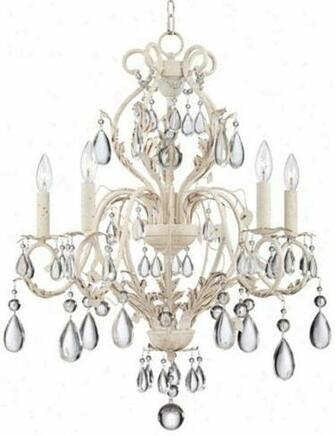 Kathy Ireland Amelia Wide White Crystal Chandelier W3817