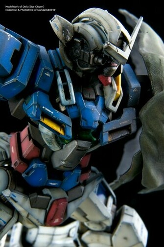 Gundam Exia Repair Assembled Painted Weathered No Wallpaper