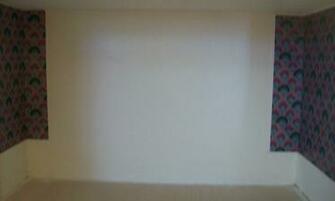 Then Installed The Wallpaper On Back Wall