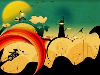 Trippy Landscape Cool Wallpaper
