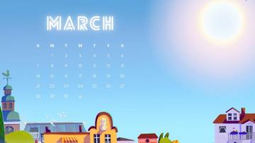 March Calendar HD Wallpaper