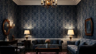 Dark Gray Damask Wallpaper