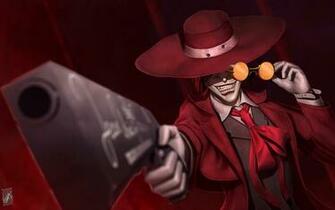 Wallpaper Hellsing Pistol Fanart Alucard Hat Anime Closeup