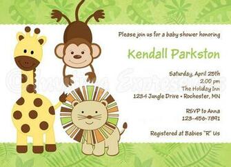 Mason Jar Invitations I Am Somebody Poem Jungle Animals Baby Shower