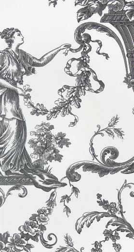 Biltmore Wallpaper An Elegant Toile In Black On White