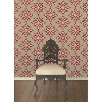 Dl30608 Red Crepe Moroccan Medallion Sebastian Decorline Wallpaper