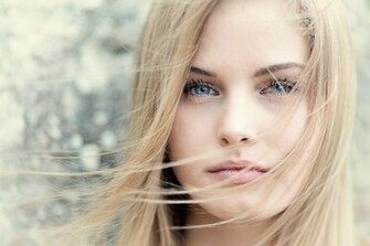 Model Blonde Close Up Face Girl Gray Woman
