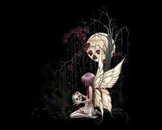 Cute Angel Butterfly With Skull Wallpaper