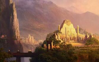 Ancient Temples In The Mountain Valley Wallpaper