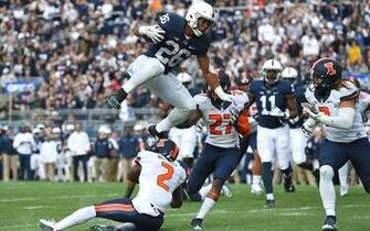 Penn State Rb Barkley Has Hurdle Of The Day Goes Airborne