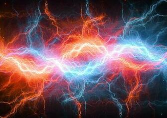 Fire And Ice Abstract Lightning Background Clash Of The Elements