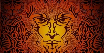 Lion Man Tribal Background Evolutions