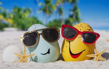Wallpaper Summer Happy Beach Eggs Funny Glasses Cute